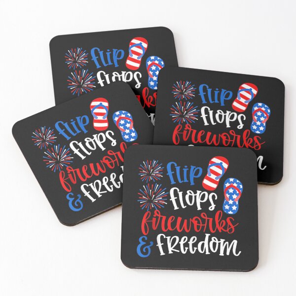 Item preview, Flip Flops Fireworks And Freedom 4th Of July Us Flag T Shirt designed and sold by Tourane-Navy.