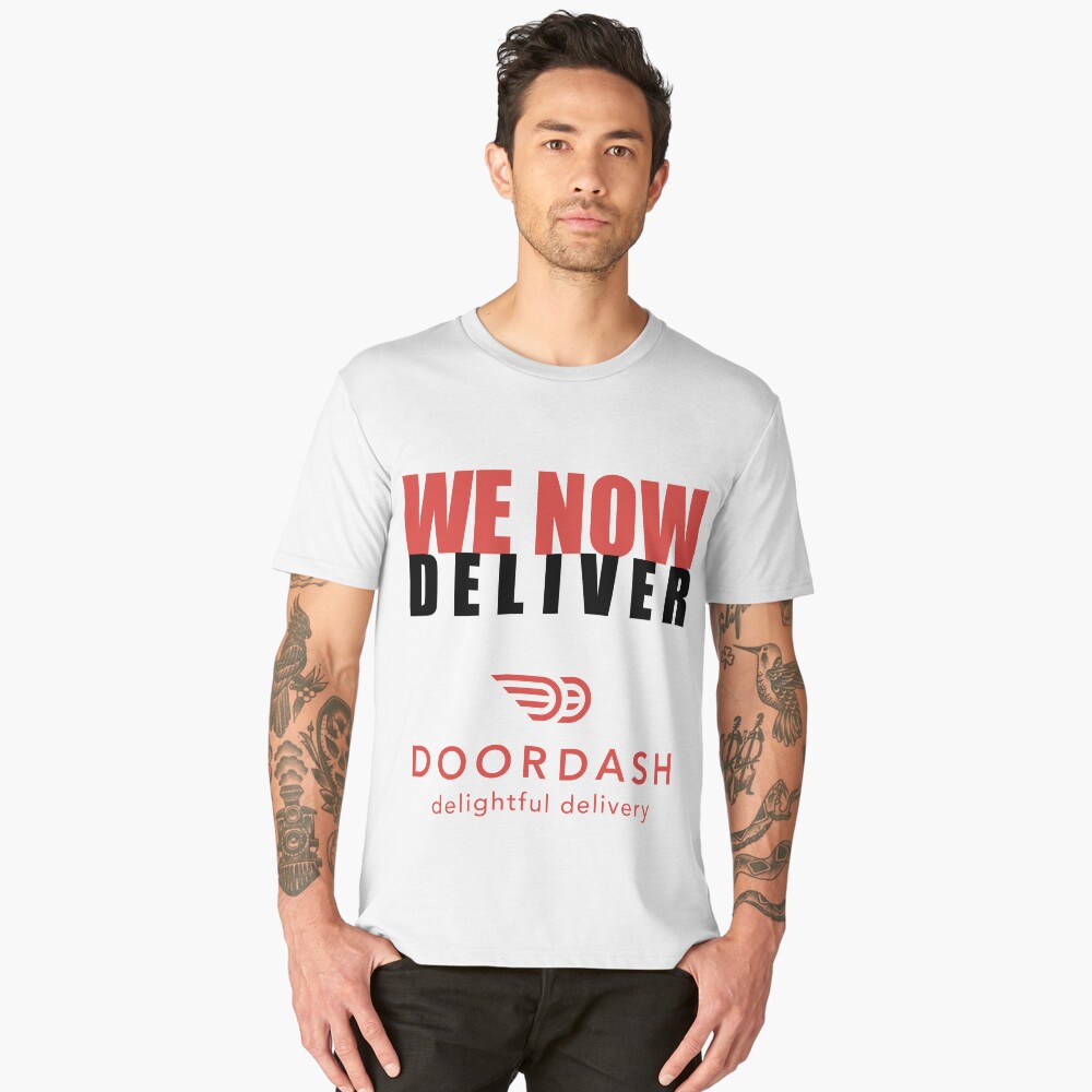 Doordash Restaurant Sign Sticker We Now Deliver Men S Premium T