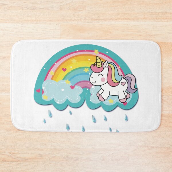 Item preview, Unicorn!!!! Cute Kawaii Unicorn with Rainbow, Clouds & Rain designed and sold by MunsyArt.