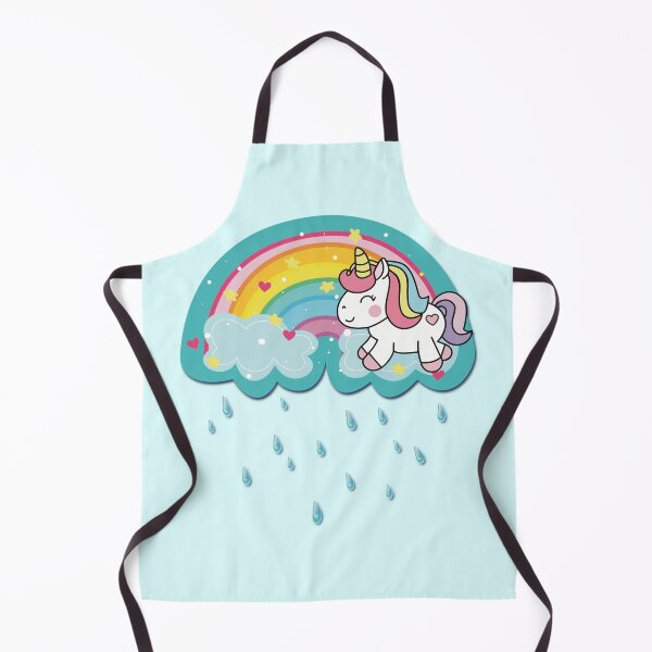 Item preview, Unicorn!!!! Cute Kawaii Unicorn with Rainbow, Clouds & Rain designed and sold by MunsyArt.