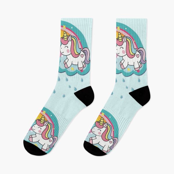 Item preview, Unicorn!!!! Cute Kawaii Unicorn with Rainbow, Clouds & Rain designed and sold by MunsyArt.