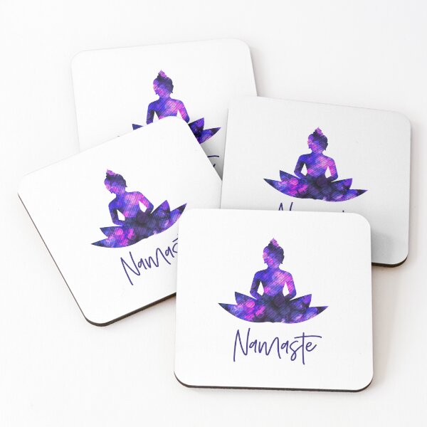 Item preview, Yoga Buddha Silhouette Cool Purple Diagonal Namaste designed and sold by AMSonArt.