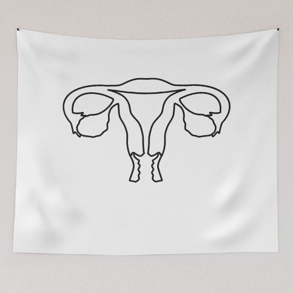 Item preview,  uterus and ovaries   Line art.   Anatomy human female design designed and sold by Drevych-shop.