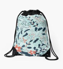 Winter flowers Drawstring Bag