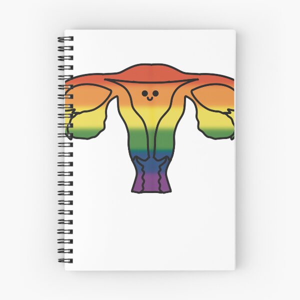Item preview, Rainbow kawaii uterus and ovaries   Line art.   Anatomy human female design designed and sold by Drevych-shop.
