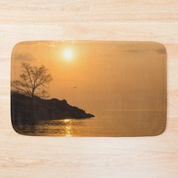 Item preview, Subtle Golden Mist - Serendipitous Seagull Flyby at Sunrise designed and sold by Georgia Mizuleva.