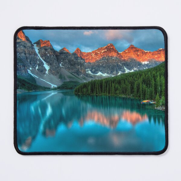 Item preview, tranquil, relaxing view of a mountain range ,with a still lake and forest designed and sold by ydsdesigns.