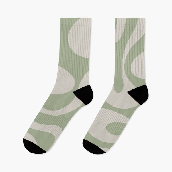 Item preview, Soft Curves Retro Modern Abstract Pattern in Sage Green and Almond Beige designed and sold by kierkegaard.