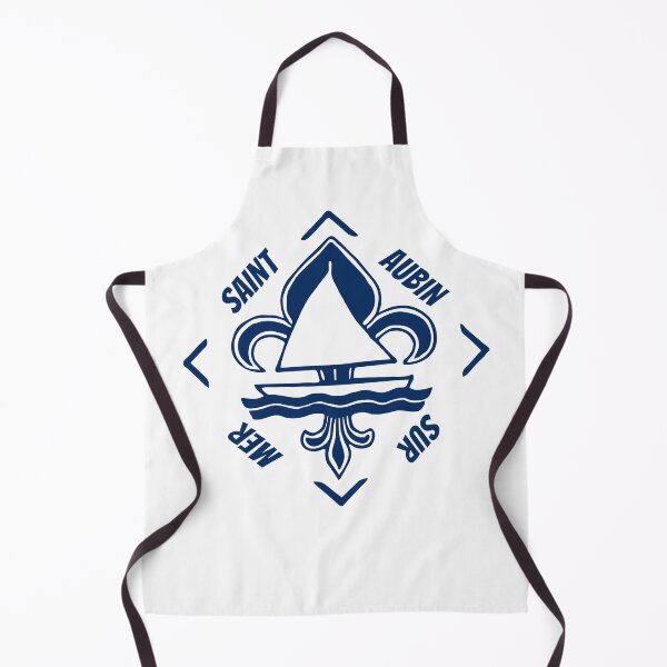 Item preview, Saint Aubin sur Mer in Normandia, France - French Seaside Resort - Navy Blue Vintage Sailor Logo - Sailing Boat with Heraldic Lily designed and sold by Vintage-TM.