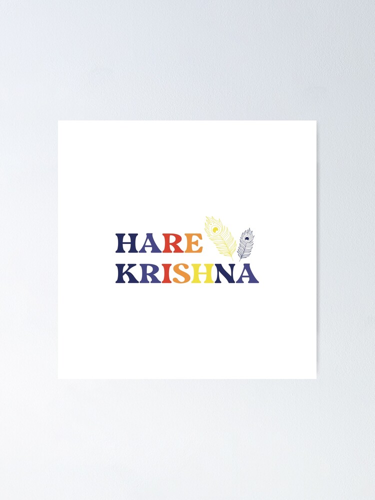 Hare Krishna Mantra Poster, Mantra Print, Spiritual Decor