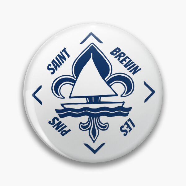 Item preview, Saint Brevin les Pins in Loire Atlantique, France, Atlantic Ocean - French Seaside Resort - Navy Blue Vintage Sailor Logo - Sailing Boat with Heraldic Lily designed and sold by Vintage-TM.