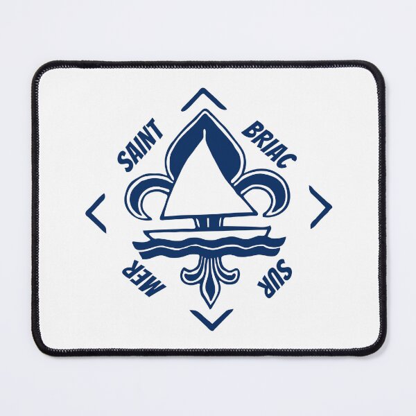 Item preview, Saint Briac sur Mer in Brittany, France - French Seaside Resort - Navy Blue Vintage Sailor Logo - Sailing Boat with Heraldic Lily designed and sold by Vintage-TM.