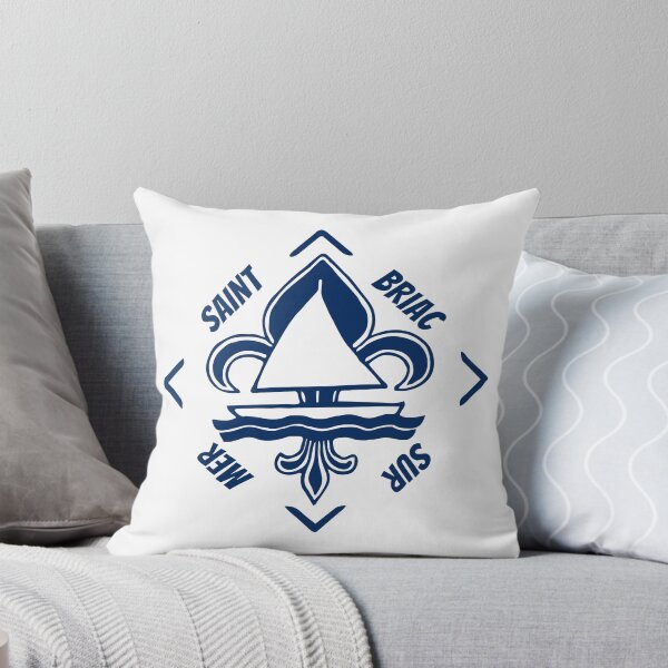 Item preview, Saint Briac sur Mer in Brittany, France - French Seaside Resort - Navy Blue Vintage Sailor Logo - Sailing Boat with Heraldic Lily designed and sold by Vintage-TM.