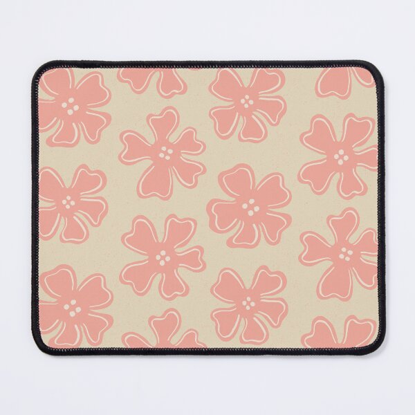Item preview, Pattern of tangerine button flowers on sand designed and sold by colorofmagic.