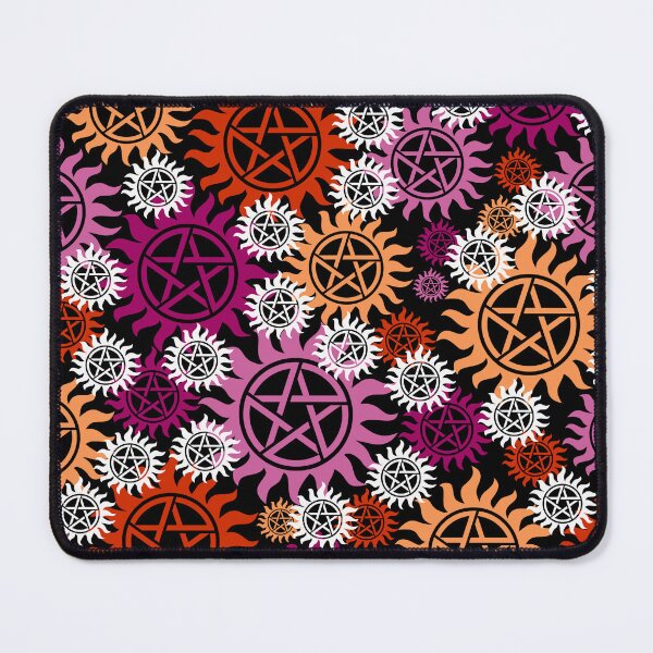 Item preview, Supernatural - Anti Possession Symbol Lesbian Pride Colors on Black designed and sold by humnoo.