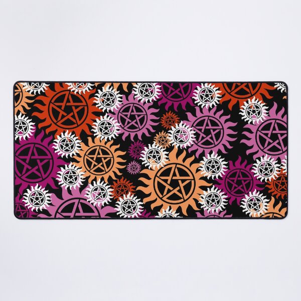 Item preview, Supernatural - Anti Possession Symbol Lesbian Pride Colors on Black designed and sold by humnoo.