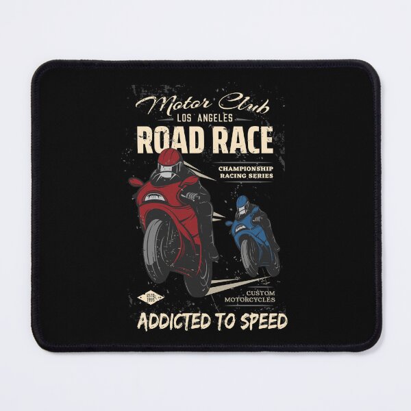 Item preview, Road Race Addicted To Speed - A retro design with 2 motorcyclists and the slogan Road Race Addicted To Speed designed and sold by velisani.