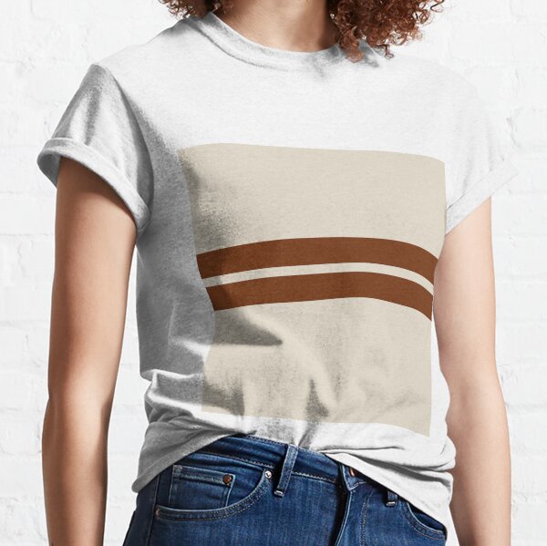 The retro patterns of brown stripes  Classic T-Shirt