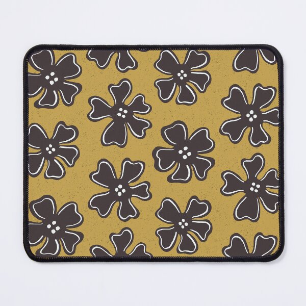 Artikelvorschau, Muster aus braunen Knopfblumen auf gold entworfen und verkauft von colorofmagic.