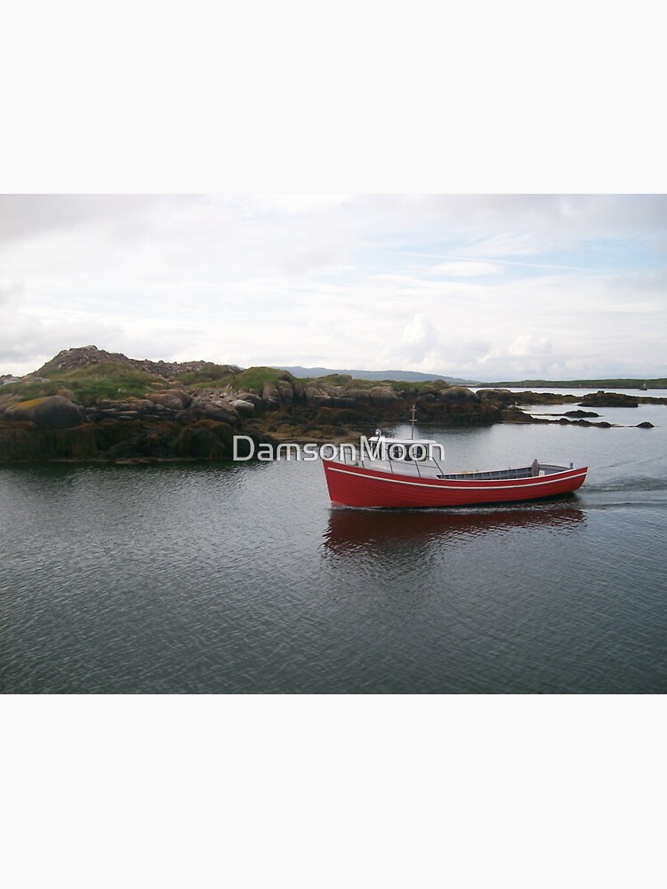 "Arranmore Island Red Boat" Sticker for Sale by DamsonMoon Redbubble