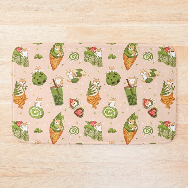Item preview, Red Shiba Inu with Japanese desserts - Pink designed and sold by Lulupainting.