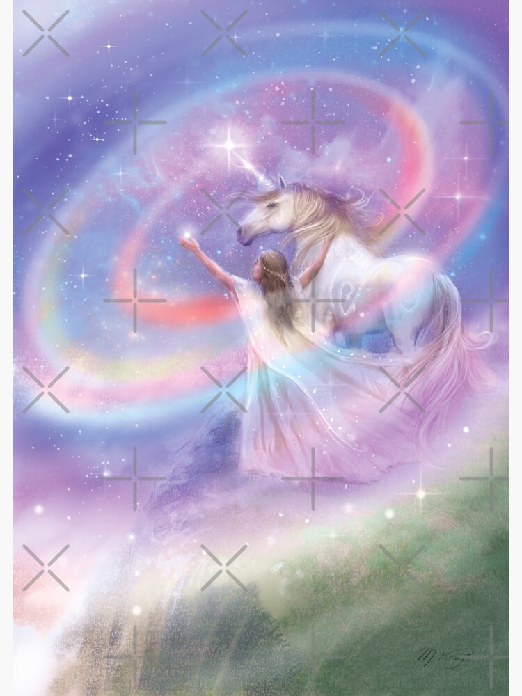 Thumbnail 3 of 3, Sticker, Unicorn magic - Enlightenment designed and sold by marjoleinkruijt.