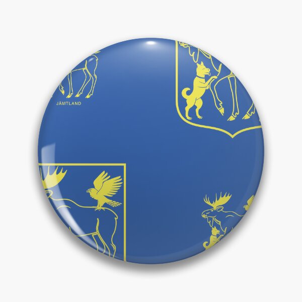 Item preview, Jämtland Moose Falcon Hound, Blue and Yellow Pattern (Sweden/ Svenska landskap) designed and sold by Landskapsbutiken .com.