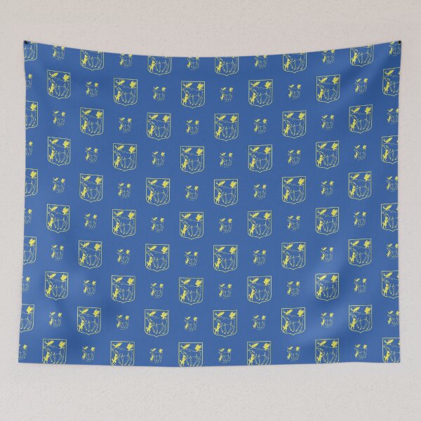 Item preview, Jämtland Moose Falcon Hound, Blue and Yellow Pattern (Sweden/ Svenska landskap) designed and sold by Landskapsbutiken .com.