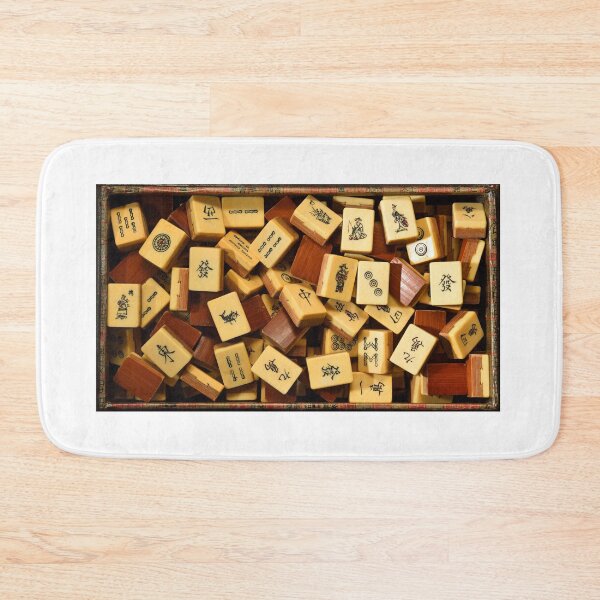 Item preview, Vintage Bone and bamboo Mahjong or mah-jongg playing tiles in box. designed and sold by Umdash919.