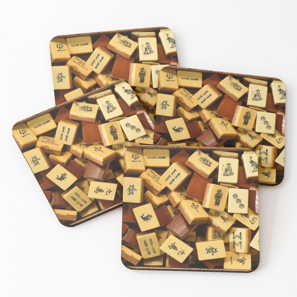 Vintage Bone and Bamboo Mahjong or Mah-jongg Playing Tiles in Box. Stock  Photo - Image of luck, design: 213577554