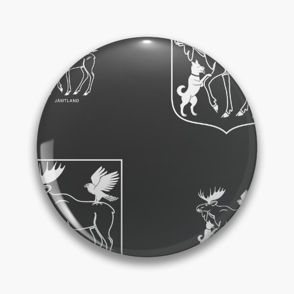 Item preview, Jämtland Moose Falcon Hound, Black and White Pattern (Sweden/ Svenska landskap) designed and sold by Landskapsbutiken .com.