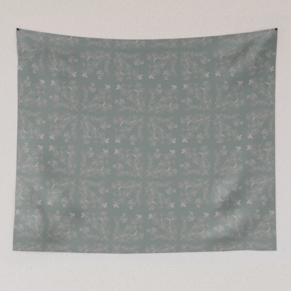 Item preview, Pattern - BlueGray Floral Sprig Toille designed and sold by Gretchen Tiger.
