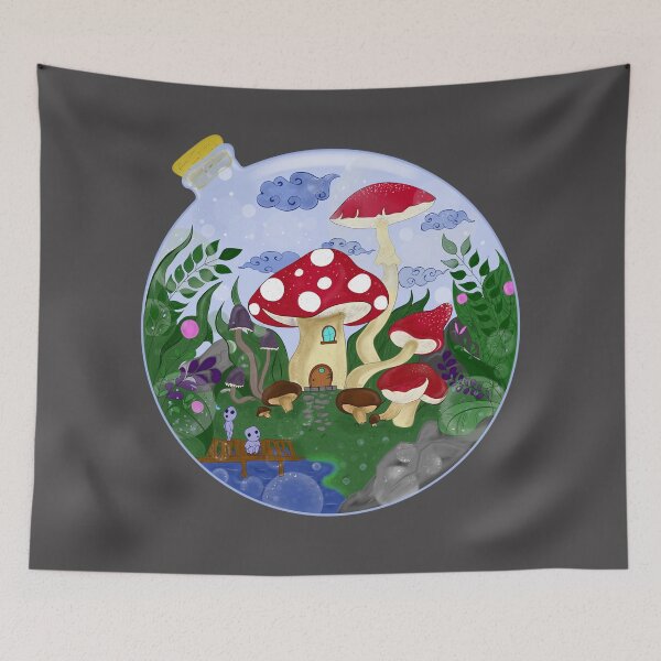 Item preview, Magic mushrooms forest world designed and sold by Mariia Berezhna.