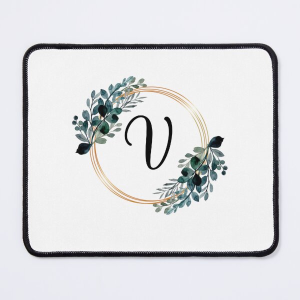 Item preview, Monogram Letter V | Laurels with Gold Borders designed and sold by JustSeasons.