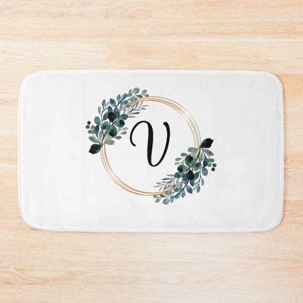 Item preview, Monogram Letter V | Laurels with Gold Borders designed and sold by JustSeasons.