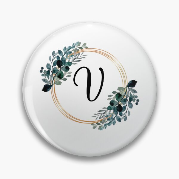 Item preview, Monogram Letter V | Laurels with Gold Borders designed and sold by JustSeasons.