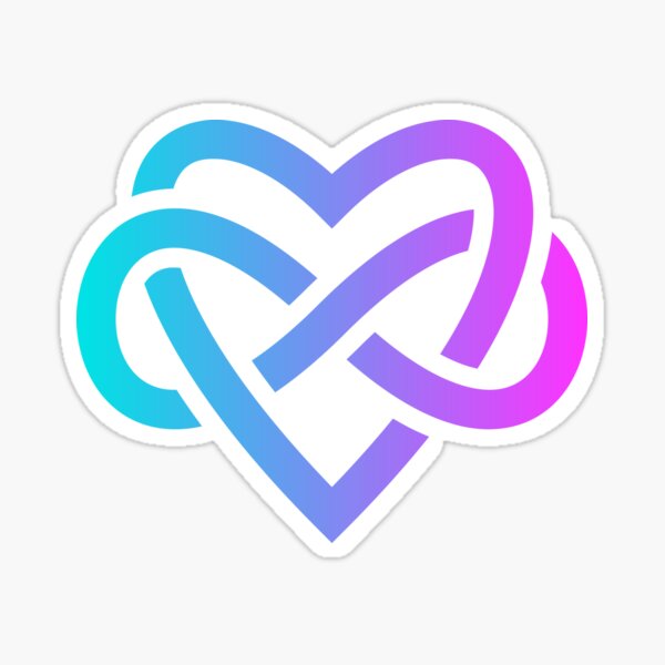 Polyamory Infinity Heart Symbol Trippy Polyamorous Throuple