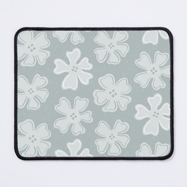 Item preview, Pattern of light gray button flowers on silver gray designed and sold by colorofmagic.