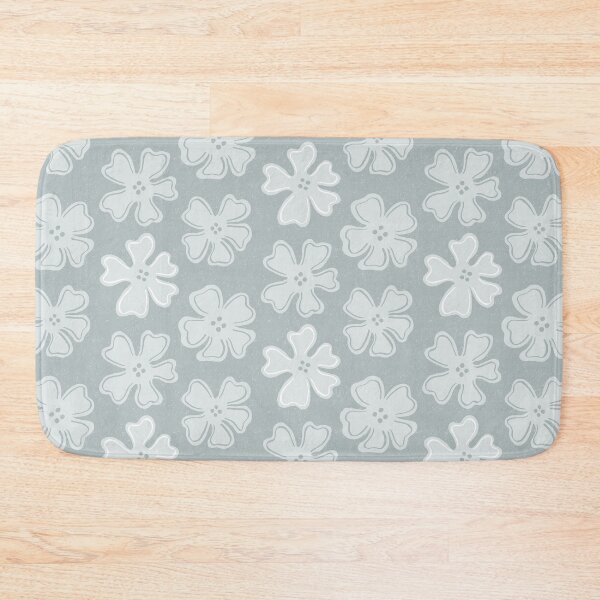 Item preview, Pattern of light gray button flowers on silver gray designed and sold by colorofmagic.
