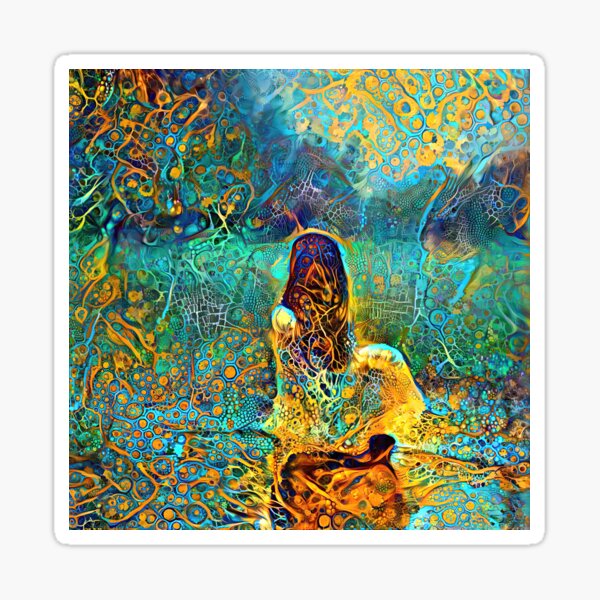 In the rain, in deepest solitude, my spirit is reborn. Sticker