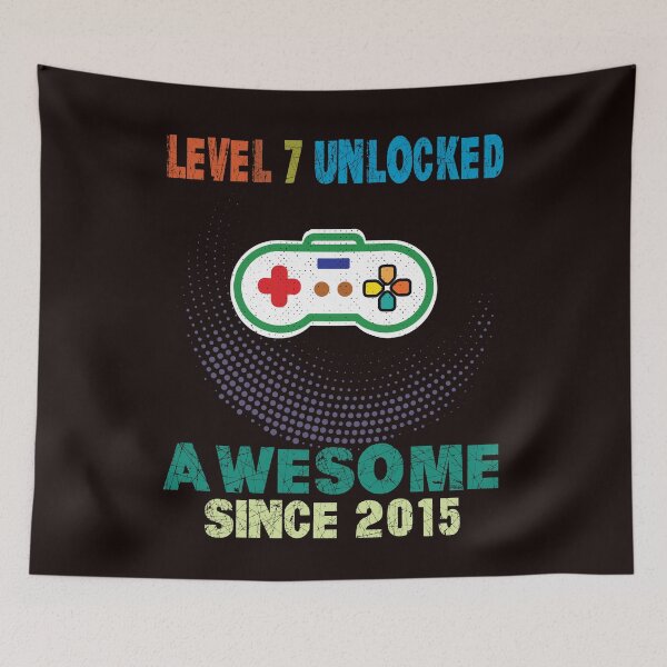 Item preview, Level 7 Unlocked Awesome 2015 Video Game 7th Birthday Boy designed and sold by MarvSeel.