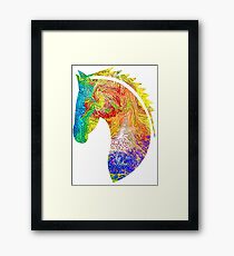 Horse Colorful Silhouette Framed Print