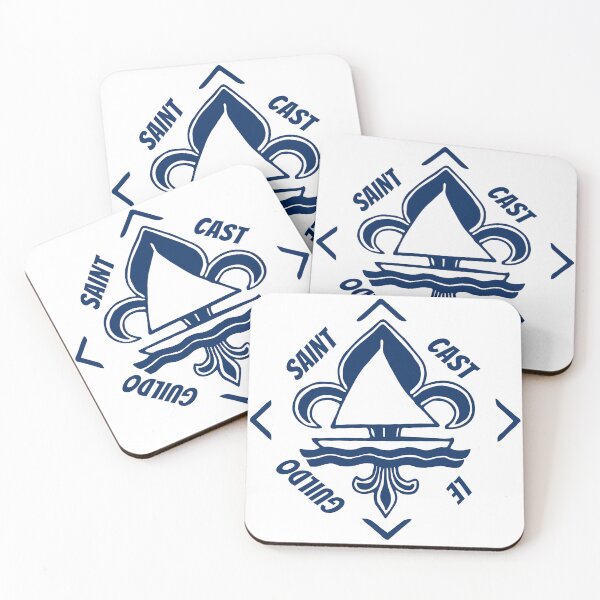 Item preview, Saint Cast le Guildo in Brittany, France - French Seaside Resort - Navy Blue Vintage Sailor Logo - Sailing Boat with Heraldic Lily designed and sold by Vintage-TM.