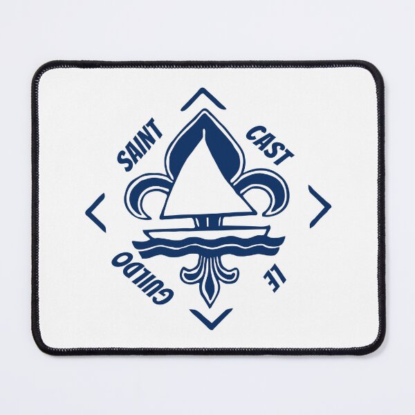Item preview, Saint Cast le Guildo in Brittany, France - French Seaside Resort - Navy Blue Vintage Sailor Logo - Sailing Boat with Heraldic Lily designed and sold by Vintage-TM.