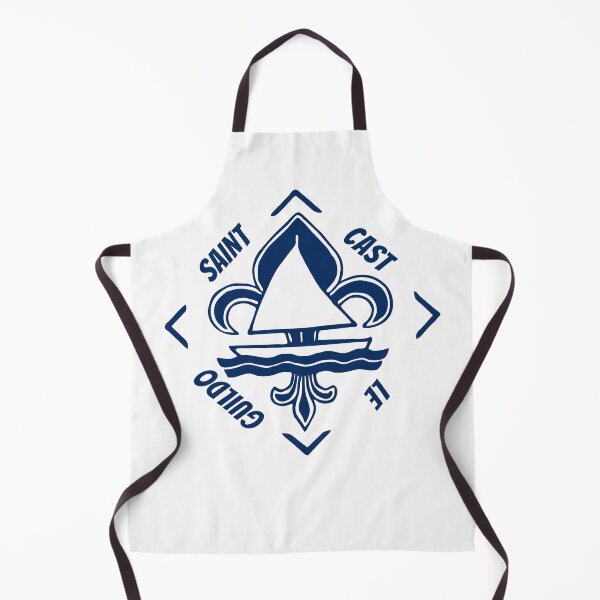 Item preview, Saint Cast le Guildo in Brittany, France - French Seaside Resort - Navy Blue Vintage Sailor Logo - Sailing Boat with Heraldic Lily designed and sold by Vintage-TM.