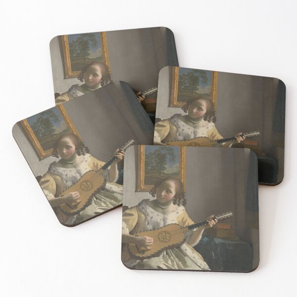 Aperçu de l'œuvre The Guitar Player (De gitaarspeelster) by Johannes Vermeer - Vintage Art créée et vendue par RickE.