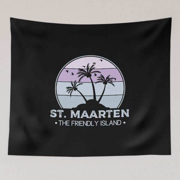 Item preview, St. Maarten blue Gradient Retro  | Sint Maarten | Saint Martin | Vacation, holiday trip, Travel gifts designed and sold by Violet Treasures.