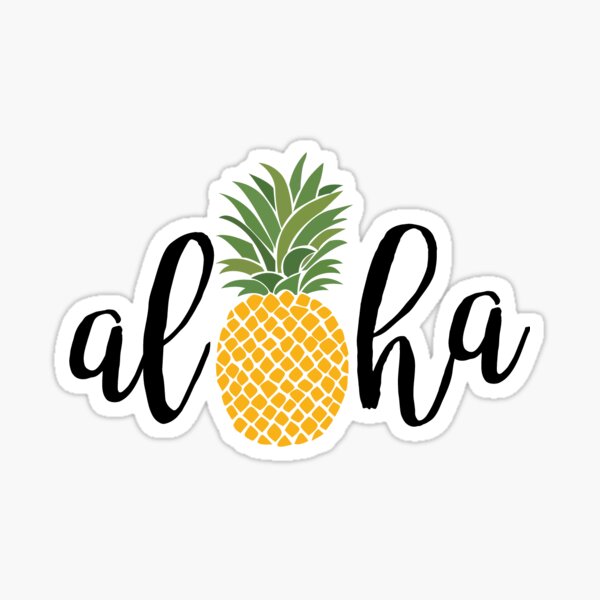 Cute Pretty Tropical Pineapple Cartoon Art Vinyl Sticker (2 Tall, Pink Blue),  Decals, Magnets & Bumper Stickers -  Canada