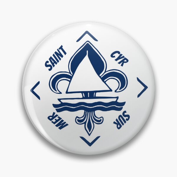 Item preview, Saint Cyr sur Mer in Provence Alpes Cote d'Azur, France, Mediterranean Sea - French Seaside Resort - Navy Blue Vintage Sailor Logo - Sailing Boat with Heraldic Lily designed and sold by Vintage-TM.