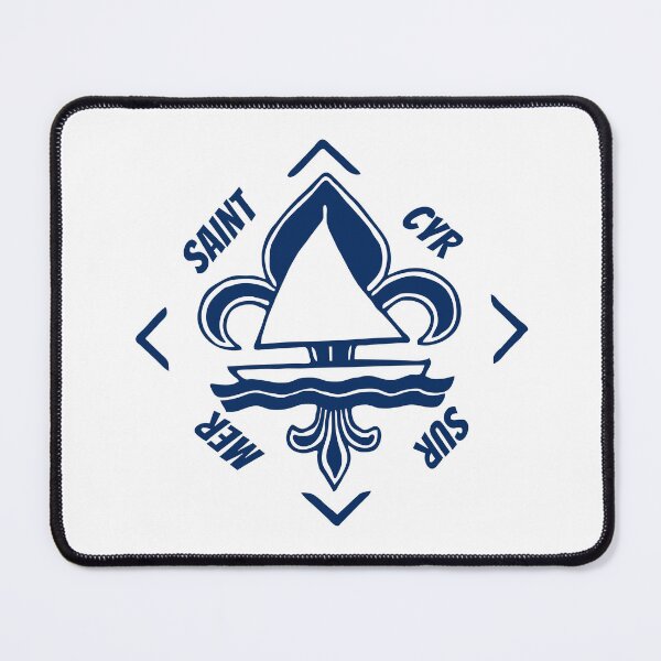 Item preview, Saint Cyr sur Mer in Provence Alpes Cote d'Azur, France, Mediterranean Sea - French Seaside Resort - Navy Blue Vintage Sailor Logo - Sailing Boat with Heraldic Lily designed and sold by Vintage-TM.